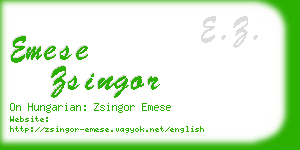 emese zsingor business card
